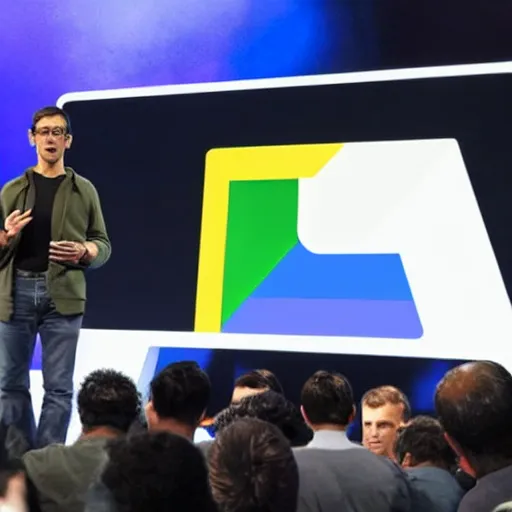 Image similar to google ceo announcing their new console at 2 0 1 9 e 3