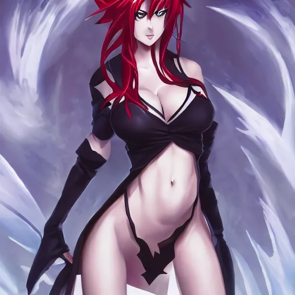 Prompt: christina rene hendricks as a highschool dxd demon character, body covered, d & d, fantasy, highly detailed, digital art, trending on artstation, smooth, sharp focus, illustration, art by peter tang and artgem