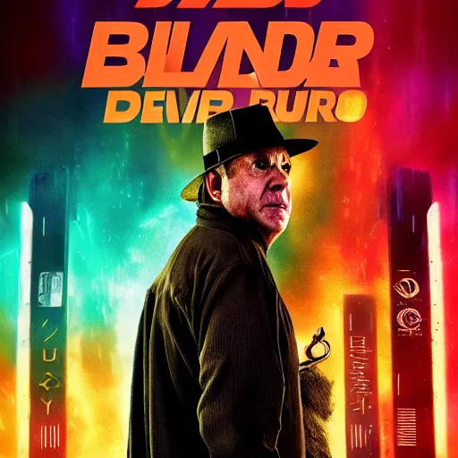 Image similar to blade runner 2 0 4 9 starring danny devito. poster