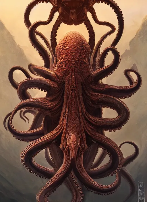 Prompt: symmetry!! portrait of octopus alien in the style of horizon zero dawn, machine face, intricate, elegant, highly detailed, digital painting, artstation, concept art, smooth, sharp focus, illustration, art by artgerm and greg rutkowski and alphonse mucha, 8 k