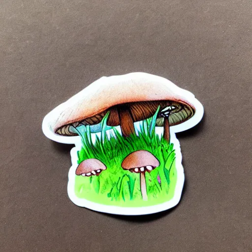 Image similar to cute mushroom with face sticker