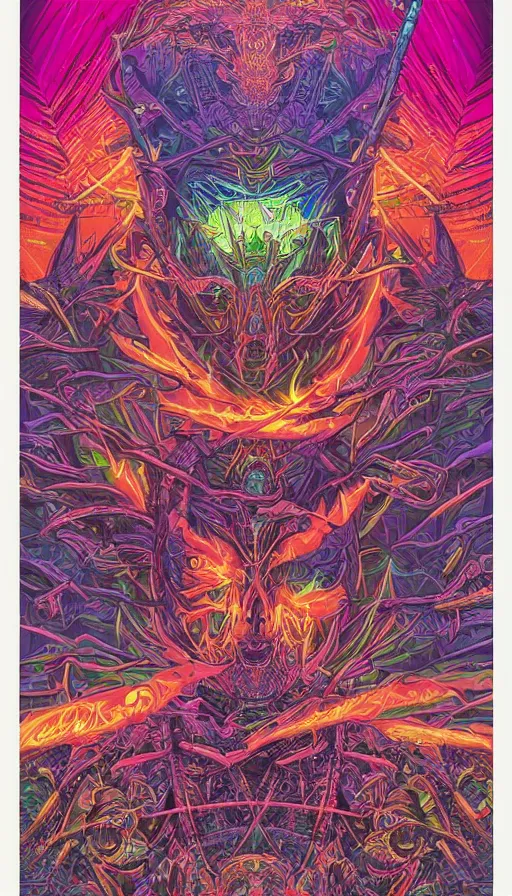 Image similar to psytrance artwork, by dan mumford