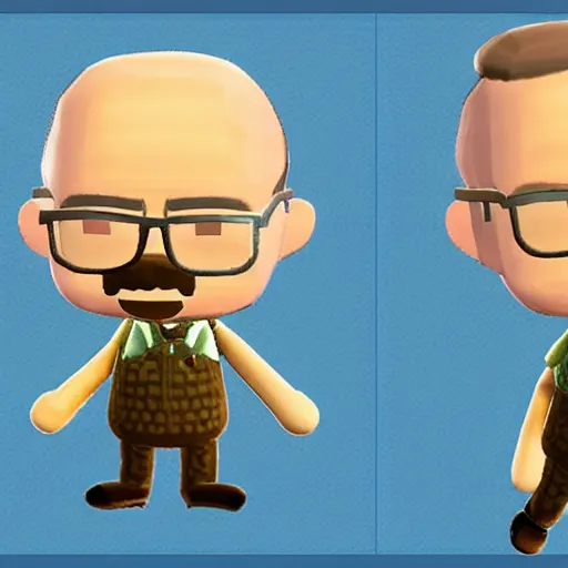 Prompt: walter white as an animal crossing character