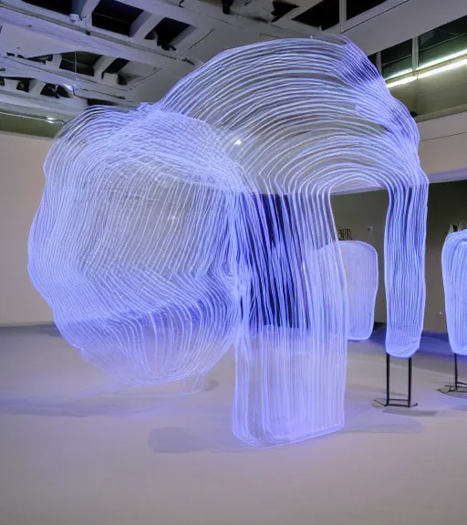 Image similar to x - ray architecture installation, art exhibition, biennale, museum, vr, virtual