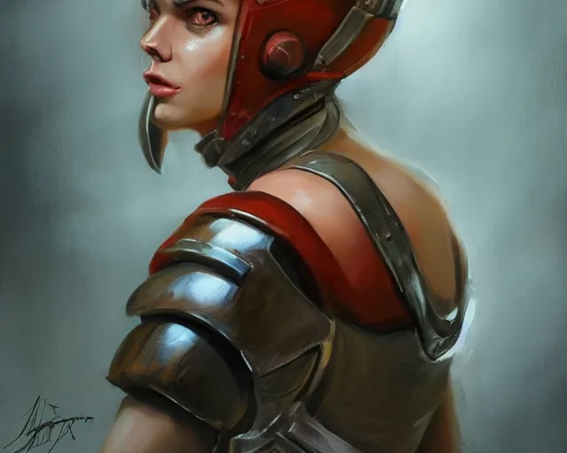 Prompt: portrait of a mildly muscular female knight in team fortress 2 style, detailed face, dark fantasy art, fantasy, pretty, hd shot, digital portrait, beautiful, artstation, comic style, by artgerm, guy denning, jakub rozalski, magali villeneuve, neoartcore and charlie bowater