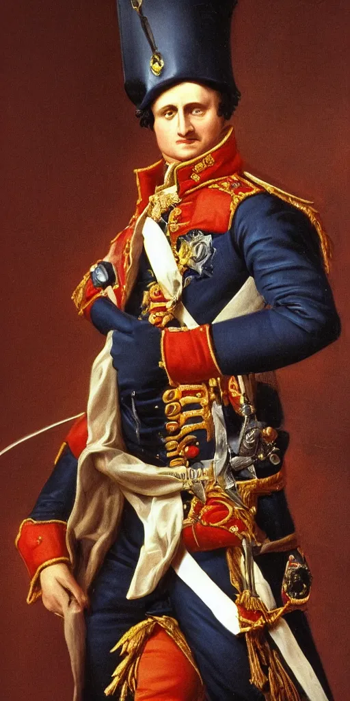 Image similar to very well detailed photo of Napoleon Bonaparte in London, 1990s, 4k detailed, very very well detailed face