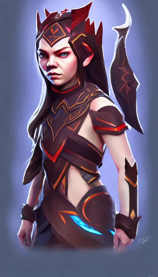 Image similar to portrait of anya taylor - joy as dota 2 game character, symmetrical, dota 2 concept art, character design by moby francke and drew wolf, artstation trending, sense of awe