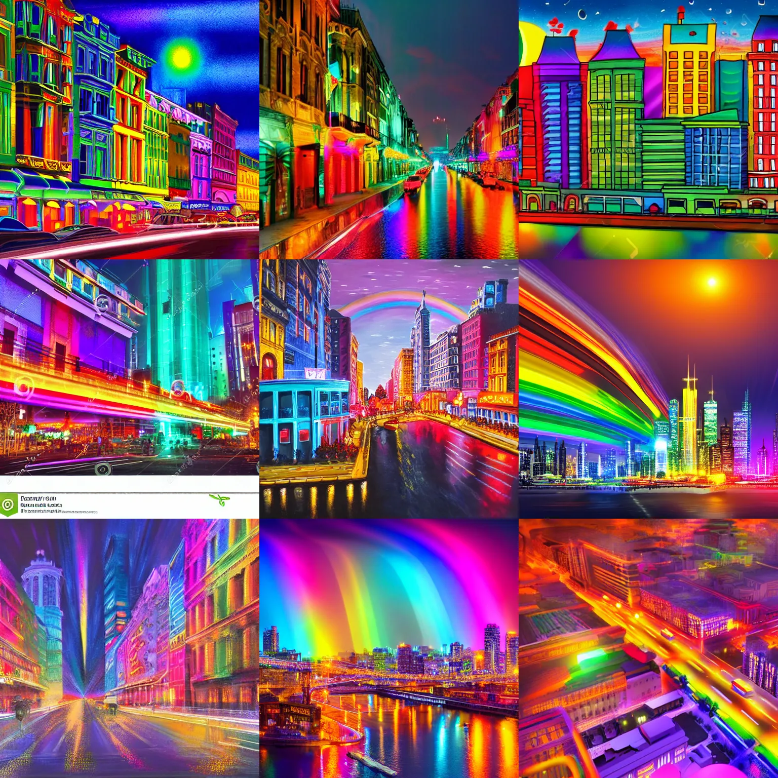 Prompt: city at night, high detail, high modernization, ultra mega super hyper lighting bright colors of the rainbow, ultra mega super hyper realistic