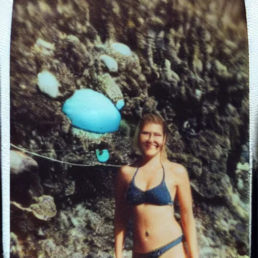 Image similar to polaroid photo of bikini bottom
