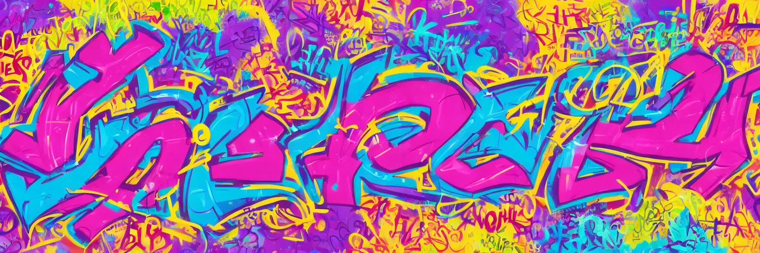 Prompt: graffiti letters, graffiti writing, graffiti, highly detailed, digital painting, artstation, concept art, sharp focus, illustration, by lisa frank