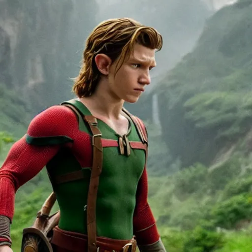 Tom holland as link from the legend of zelda breath of the wild