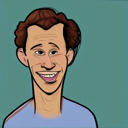 Prompt: a cartoon depiction of adam saldler, cartoon style,