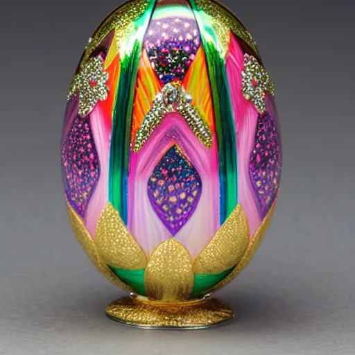 Prompt: rainbow themed faberge egg