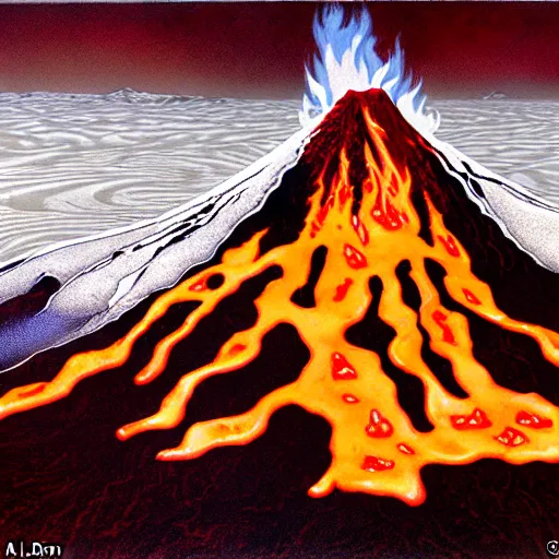Image similar to poutine ( the canadian meal ) from ngauruhoe ( mount doom ), lava texture, char texture, volcano texture, fire texture, by alan lee, by john howe