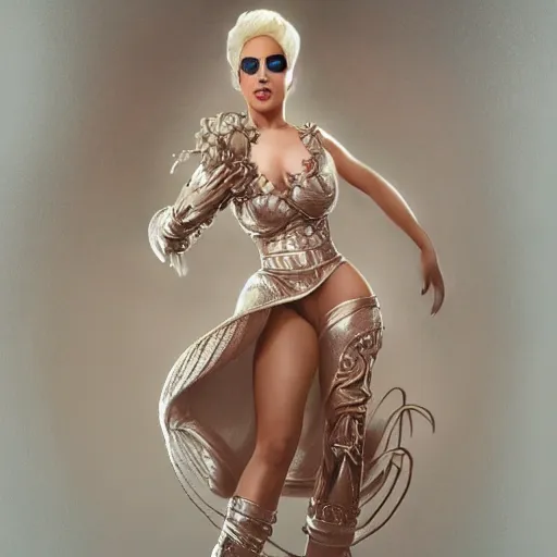 Prompt: full figure ultra realistic illustration, katy perry as lady gaga, intricate, elegant, highly detailed, digital painting, artstation, concept art, smooth, sharp focus, illustration, art by artgerm and greg rutkowski and alphonse mucha