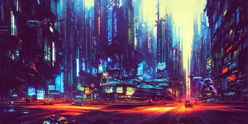 cyberpunk night street, flying!!! cars, neon | Stable Diffusion | OpenArt