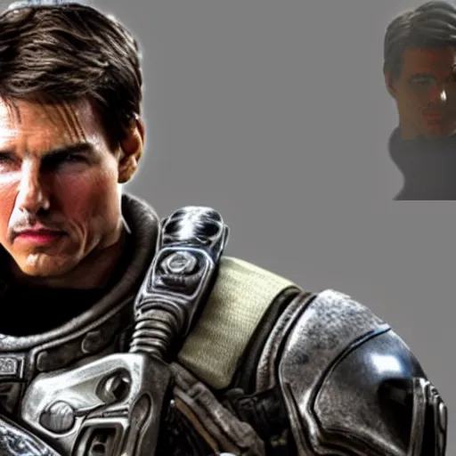 Prompt: tom cruise plays as a Gears of War COG soldier