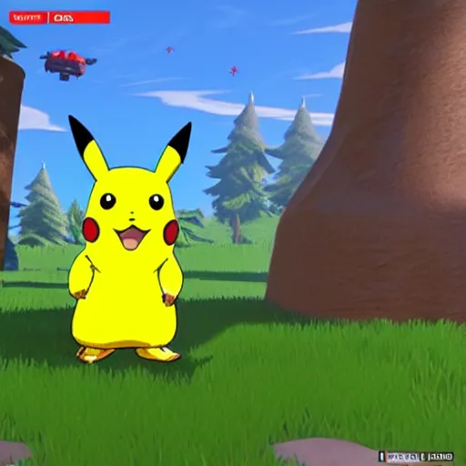 Prompt: pikachu in fornite