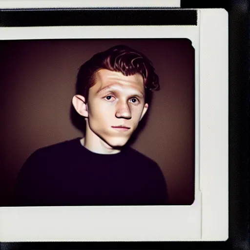 Prompt: grainy color polaroid of Tom Holland, dreamlike, intricate detail, sigma 85mm f/1.4, 4k