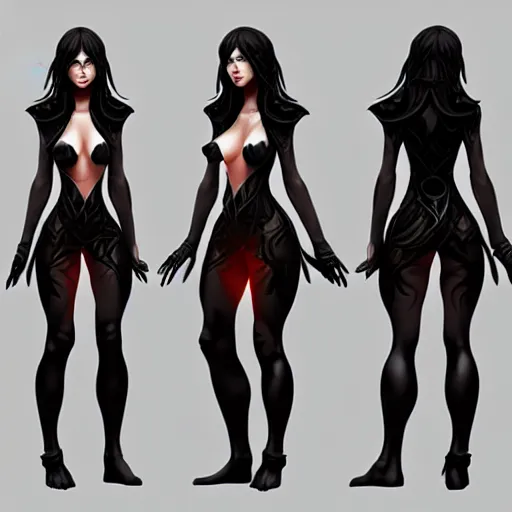 Image similar to dark sorceress full body and face view, highly detailed, wlop style, artstation, soft light, sharp focus, illustration, character design