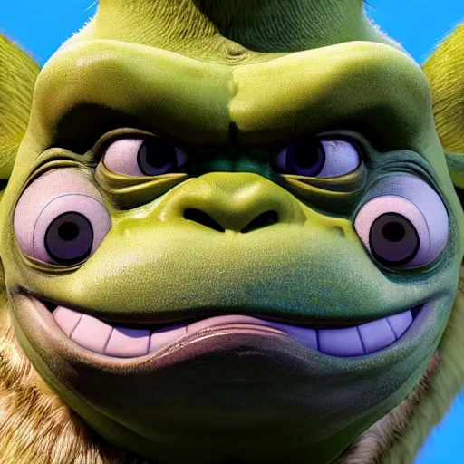 Image similar to emma watson godzilla yoda donkey kong pikachu yeti shrek spongebob homer groot, highly detailed, extremely high quality, hd, 4 k, 8 k, professional photographer, 4 0 mp, lifelike, top - rated, award winning, realistic, detailed lighting, detailed shadows, sharp, no blur, edited, corrected, trending