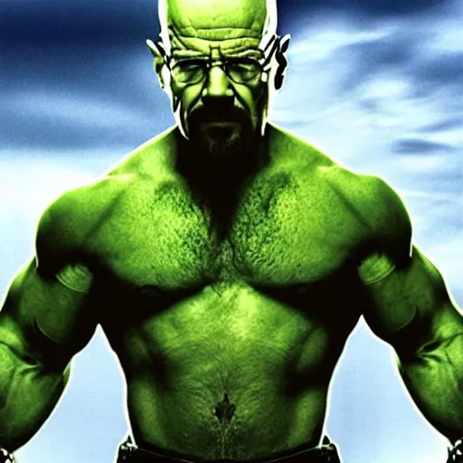 Image similar to walter white as incredible hulk