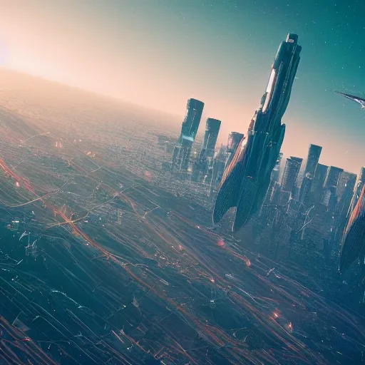 Image similar to los angeles as a space colony ship, intricate artwork by tooth wu and wlop and beeple, octane render, hyper realism, 8 k