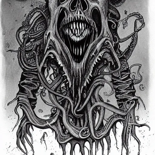 Image similar to lovecraft horror, eldritch monster, realistic, detailed, dark fantasy, evil