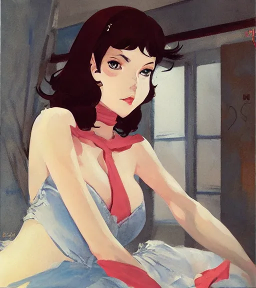 Prompt: coby whitmore painting of an anime woman