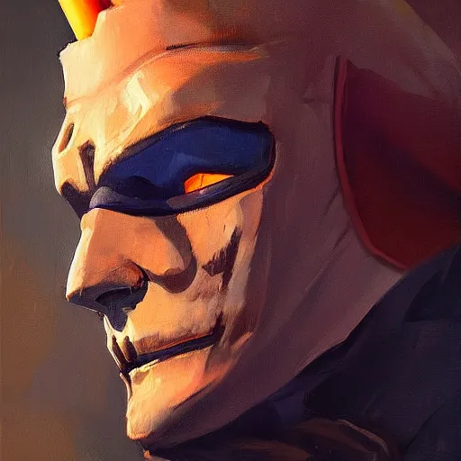 Prompt: greg manchess portrait painting of michael myers as overwatch character, medium shot, asymmetrical, profile picture, organic painting, sunny day, matte painting, bold shapes, hard edges, street art, trending on artstation, by huang guangjian and gil elvgren and sachin teng