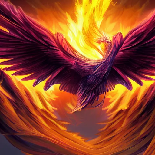 Image similar to fantasy phoenix with wing on fire, high detail, fantasy art, concept art, 4 k, ultra detail, computer art