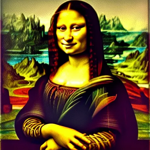 Prompt: A portrait of Shrek in the style of the Mona Lisa, by Leonardo Da Vinci, chiaroscuro, museum catalog photography,