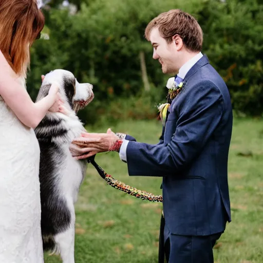 Image similar to markiplyer marries his dog pet shop ceremony