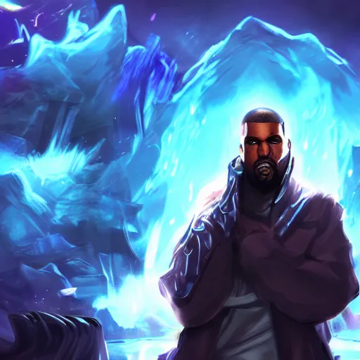 Image similar to Kanye West, League of Legends amazing splashscreen artwork, splash art, hd wallpaper, artstation