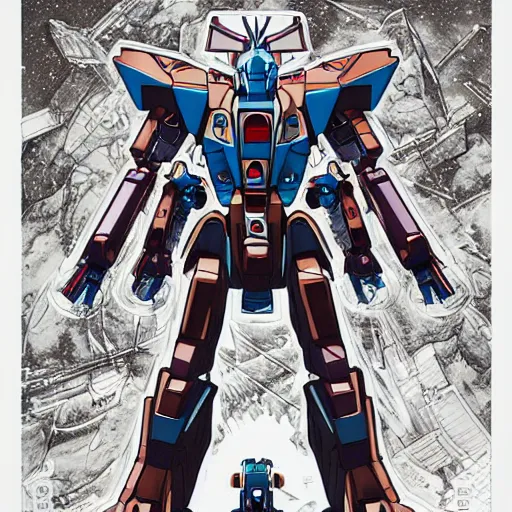 Image similar to vitruvian mecha, isometric concept gundam macross evangelion, illuminated features, ink outlines, detailed hatching, dramatic moonlit lighting, diagram specifications notations, by alex pardee, dan mumford