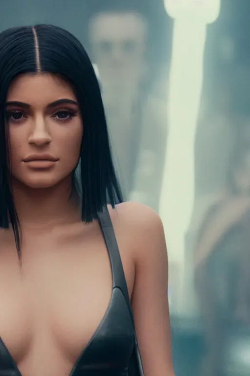 Image similar to Bladerunner 2049 still Kylie Jenner as Joi attractive HD still