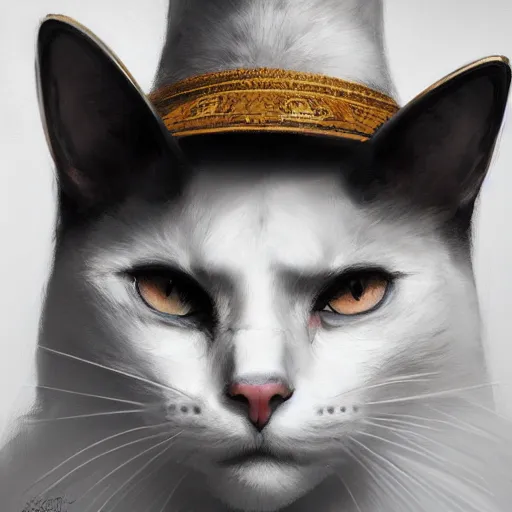 Image similar to a well designed portrait of a cat wearing a sombrero, detailed, realistic, sketch style, artstation, greg rutkowski, 8 k resolution.