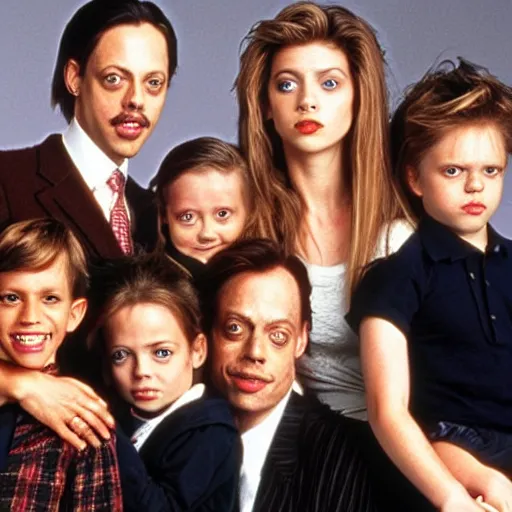 Image similar to Steve Buscemi replaces every member of the family in Full House, family photo