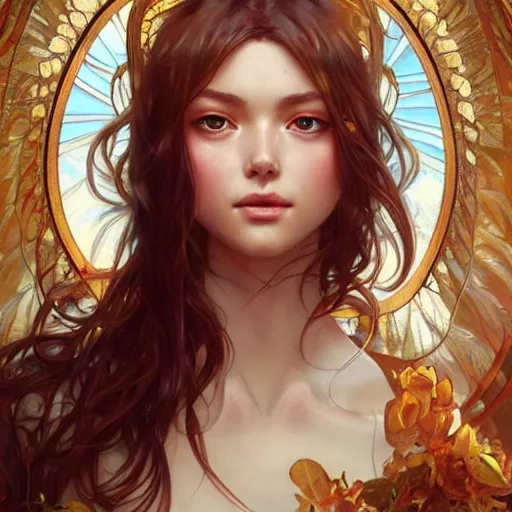 Image similar to ultra realistic illustration, oliva wilde angel anime, intricate, elegant, highly detailed, digital painting, artstation, concept art, smooth, sharp focus, illustration, art by artgerm and greg rutkowski and alphonse mucha