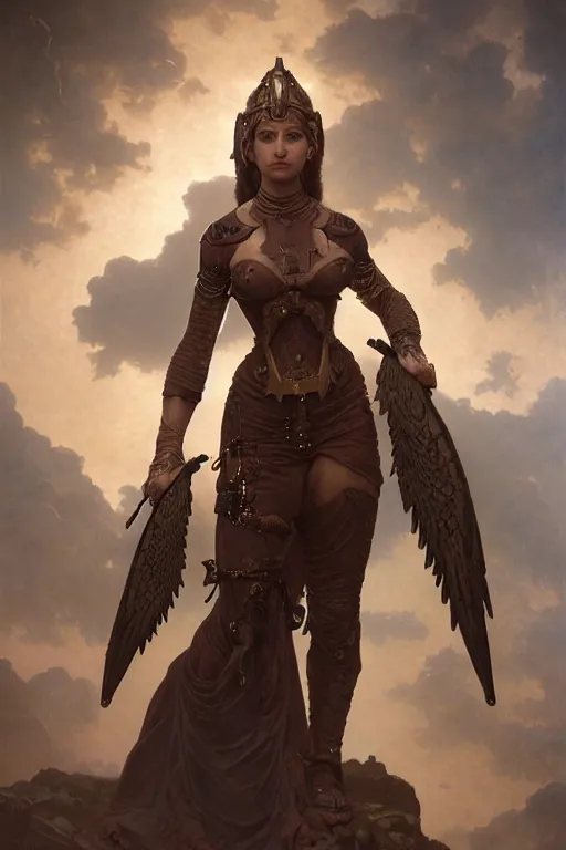 Image similar to Mystical Valkyrie, Portrait of a beautiful female Reptilian warrior, Regal, Realistic, Refined, Detailed Digital Art, Oil Painting, William-Adolphe Bouguereau, Art Frahm, Esao Andrews, Steampunk, Walt Disney (1937), Highly Detailed, Cinematic Lighting, Unreal Engine, 8k, HD