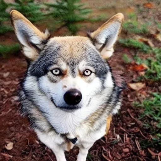 Image similar to a wolf and chihuahua hybrid