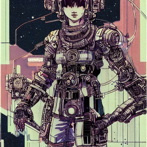 Image similar to a space - girl, 1 / 6 katsuya terada, cyberpunk