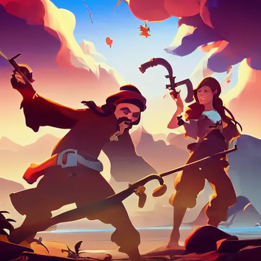 Image similar to painting treasure on sea of thieves game smooth median photoshop filter cutout vector, behance hd by jesper ejsing, by rhads, makoto shinkai and lois van baarle, ilya kuvshinov, rossdraws global illumination