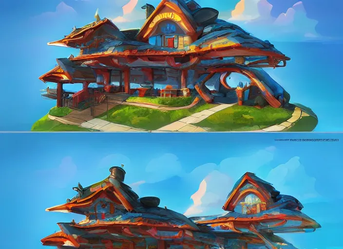 Prompt: generated nintendo 6 4 concept art of a penguin house, artgerm, rutkowski, tooth wu, beeple, and intricate