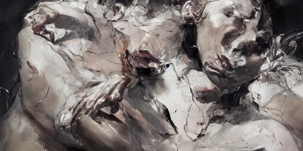 Image similar to highly detailed photography of a strong women fighting with rocks, crystals, dust particles sharp focus, dramatic scene, aesthetic, dynamic lighting, elegant, harmony, masterpiece, by jenny saville, by ben aronson, by james jean, by roberto ferri, by jeremy mann, by lucian freud, by kent williams, high quality