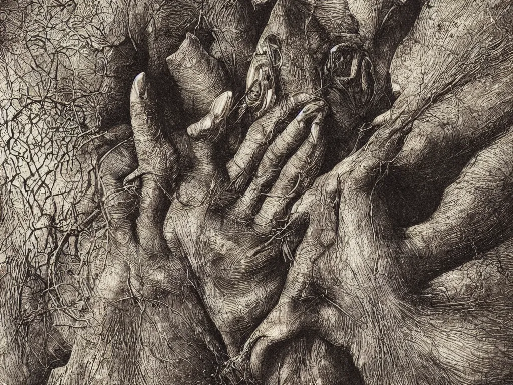 Image similar to Close up view of the heart of an old man. Painting by Beksinski, Walton Ford, Ernst Haeckel