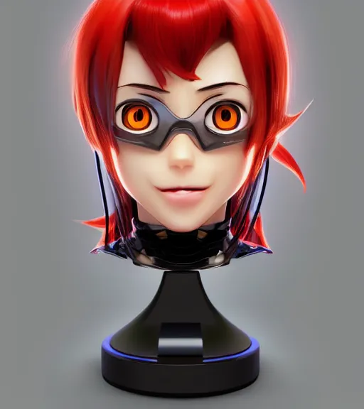 Image similar to manga Pixar anime cyborg girl smiling bust portrait detailed rendering realistic 3d hd key visual official media with frank Miller Alex Ross giger style trending pixiv