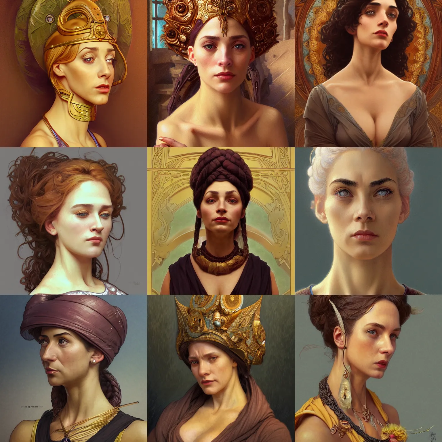 Prompt: portrait of a woman, homer simpson, radagast the brown, nubian, intricate, elegant, highly detailed, digital painting, artstation, concept art, smooth, sharp focus, illustration, art by artgerm and greg rutkowski and alphonse mucha and william - adolphe bouguereau