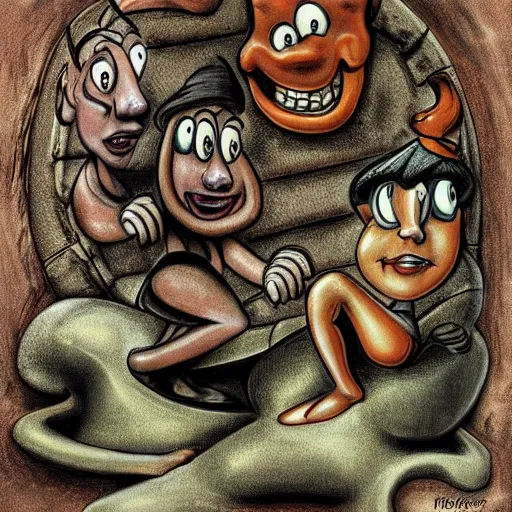 Prompt: the flintstones by h. r. giger