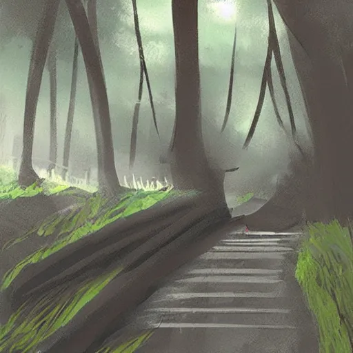 Image similar to “samurai path, concept art”